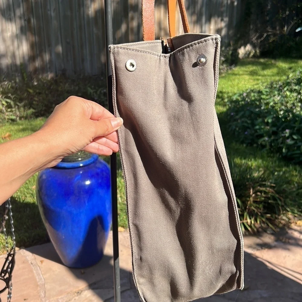 ▶️ Pottery Barn Kids ◀️ Gray Canvas Leather Tote